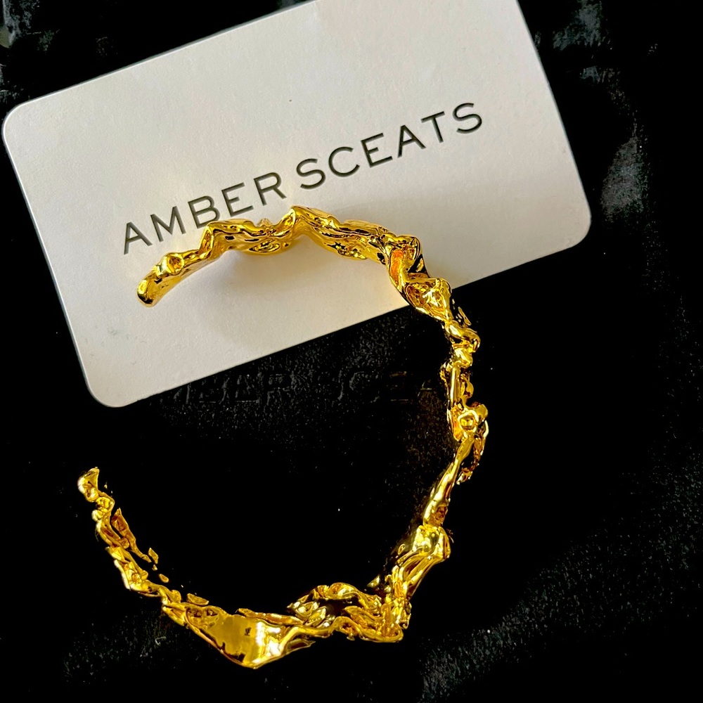 NEW Amber Sceats “Emery” Cuff Crushed Gold-Plated Brass